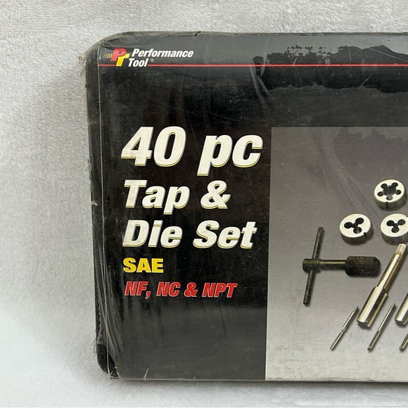 Performance Tool 40 pc Master SAE Tap and Die Set 4-40 to 1/2" #W4001DB - Picture 2 of 11